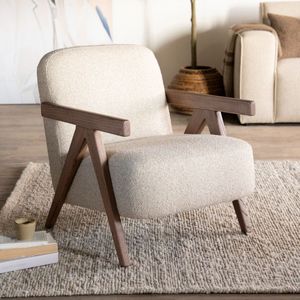 Eleonora Fauteuil Francis Beige Flou - Stof/Essenhout