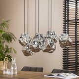 GM Hanglamp Rock 7-Lichtbronnen Chromed Glas Chrome - Metaal/Glas/Textiel