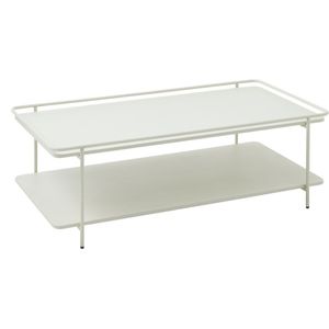 Salontafel Yuba Linnen 55x110cm - Giga Living Wit - Metaal