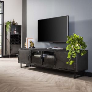 GM TV-meubel 180cm Rift Metaal Zwart - Metaal