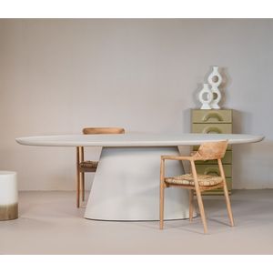 Eettafel Cleo Ovaal Beige 160cm - Eco Composiet - Giga Meubel