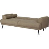 Slaapbank Jason Taupe 210cm Taupe - Stof/Metaal - Giga Meubel