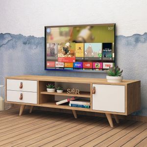 Arabic House Tv-Meubel Lara Melamine Eiken Wit - Spaanplaat/Melamine - 53x120cm