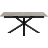 Eettafel Durgan Zwart Uitschuifbaar 168/210x90cm - Giga Living - Metaal/Keramiek