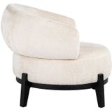 Richmond Fauteuil Montana Wit Chenille - Hout/Polyester