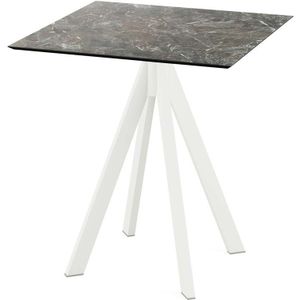 GM Tuintafel Galaxy Marble Infinity Wit Frame HPL 70x70cm - Staal/HPL