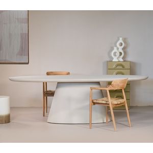 Eettafel Cleo Ovaal Beige 300cm - Eco Composiet - Giga Meubel