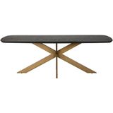 Richmond Eettafel Cambon 235cm Deens Ovaal Dark Coffee Donkerbruin - Metaal/Eiken Fineer