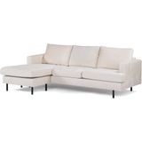 GM Chaise Longue Bank 3-Zits L+R Loris Champagne - Stof/Metaal