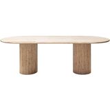 Richmond Eettafel La Cantera Ovaal 240cm Beige - Travertin/IJzer/Multiplex