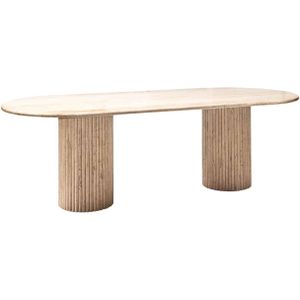 Richmond Eettafel La Cantera Ovaal 240cm Beige - IJzer/Multiplex/Travertin