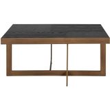 Richmond Salontafel Cambon Dark Coffee Zwart - Eikenhout/Metaal - 40x90cm