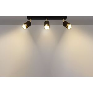GM Plafondlamp Nero 3-Lichts Zwart/Goud - Staal