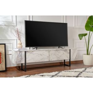 Arabic House Tv-meubel Serenity Wit Marmerlook/Zwart 180cm - Melamine