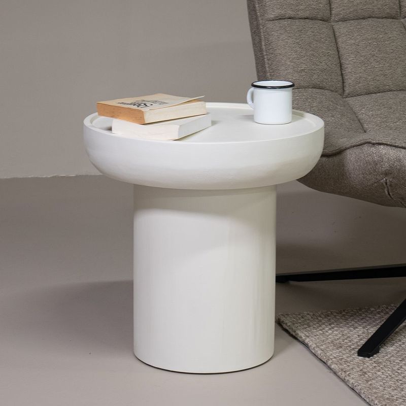 Salontafel Joyce Beige Rond 50cm - Beton/MDF - Giga Meubel