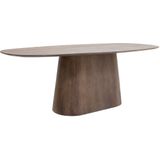 Eettafel Stijn Donkerbruin Deens Ovaal 220cm - Mangohout - Giga Meubel