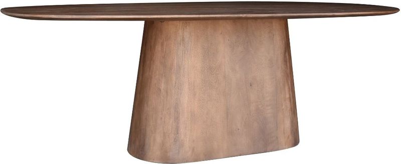 Eettafel Stijn Donkerbruin Deens Ovaal 220cm - Mangohout - Giga Meubel