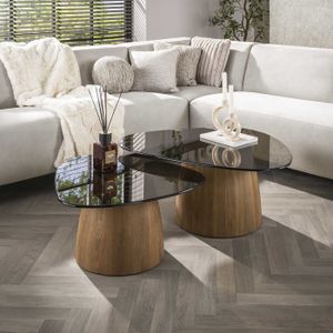 SeraphicCharm Ronde salontafel marmer set 2 moderne wit met opbergruimte 50 70 cm houten lade uitklapbare tafel woonkamer stabiel metalen frame