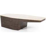 Eleonora Salontafel Luna 128x63cm Bruin - Mangohout/Travertin