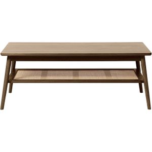 Salontafel Barrali Smoked Eiken 60x120cm - Giga Living Donkerbruin - Eikenhout/Rotan