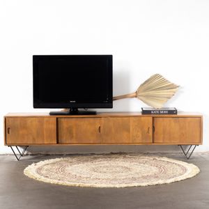 Tv-meubel Ubud Bruin 200cm - Mangohout/Metaal - Giga Meubel