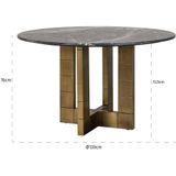 Richmond Eettafel Collada Marmer Zwart/Goud Ø130cm