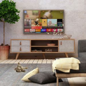 Arabic House Tv-Meubel Seva Melamine Eiken Wit - Spaanplaat/Melamine - 53x120cm