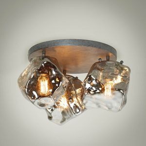 GM Plafondlamp 3L Rock Zwart - Metaal/Glas