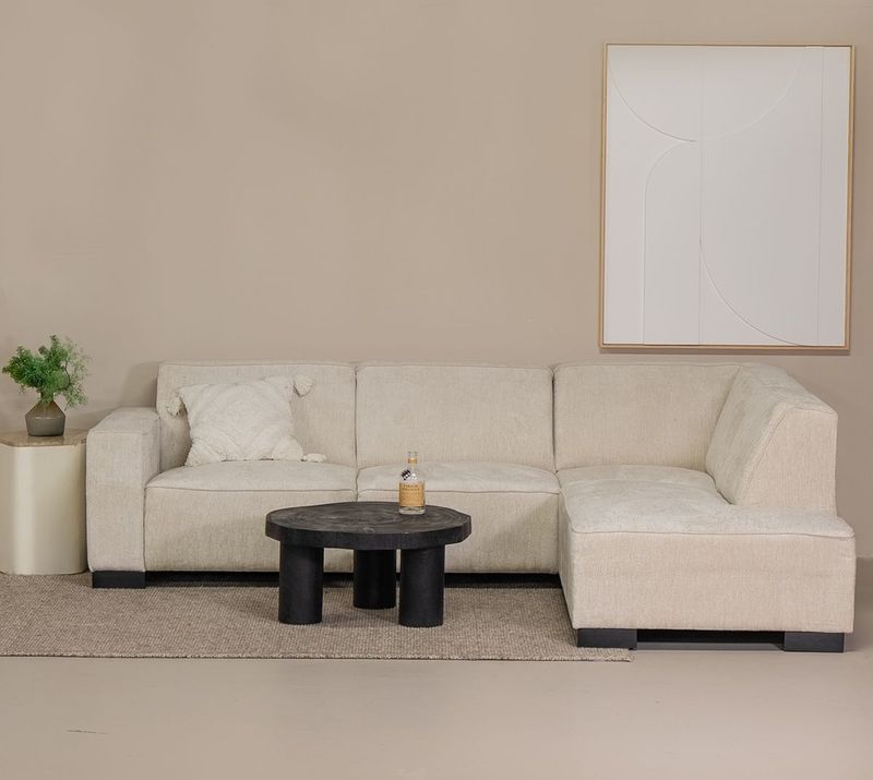 Bank Napoli 3,5-zits Rechts Beige - Stof - Giga Meubel