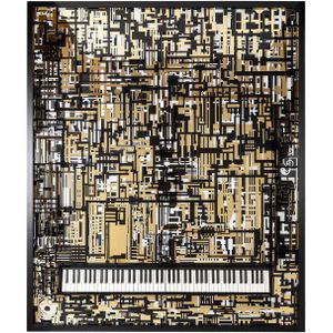 Richmond Wanddecoratie Piano Wibi Zwart/Goud 158x188cm - Plastic/Acryl