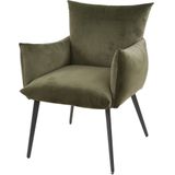 GM Eetkamerfauteuil Lobby Groen Velours - Velours