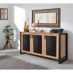 Arabic House Dressoir Arcas Freda Melamine Atlantic Pine Zwart - Spaanplaat/Melamine - 80x140cm