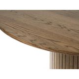 Eettafel Nola Smoked Ø120cm - Giga Living Donkerbruin - Eiken Fineer