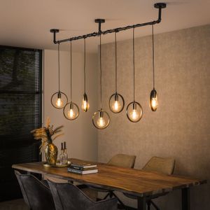 GM Hanglamp 7-Lichts Ring Wikkel Charcoal Charcoal - Metaal