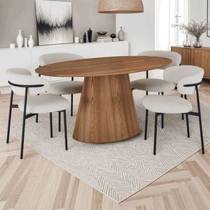 Eettafel Ovaalcm - Naturel Eikenhout - 4-6 Personen Tango - Giga Meubel