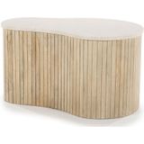 Eleonora Salontafel Kira Klein Wit - Marmer/Mangohout - 70x47x38cm