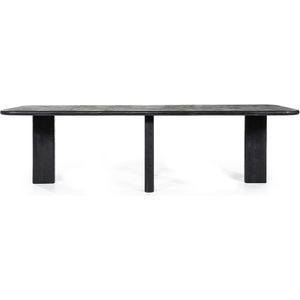 Eleonora Eettafel Fynn 280x100x75 Zwart - Mangohout - 280x100x75cm