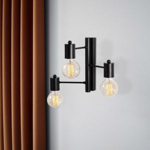 Arabic House Wandlamp Hexa 3-Lichts Zwart - Metaal