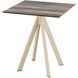 GM Tuintafel Tropical Wood Infinity Zand Frame HPL 70x70cm Donkerbruin - Staal/HPL