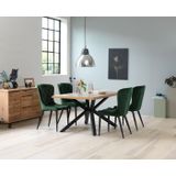 Eettafel Arno Naturel 90x160cm Fixed - Giga Living - Eikenhout/Metaal