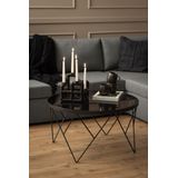 Salontafel Ambra Rond Glas Grijs Ø80cm - Giga Living - Glas