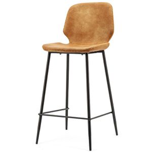 By-Boo Bar Chair Seashell High - Cognac - Metaal/PU Leer