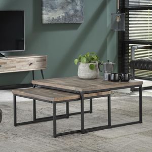 GM Salontafel Teca Set Van 2 - Teakhout - 75x75x40cm