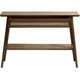 Sidetable Barrali Smoked Eiken 110cm - Giga Living Donkerbruin - Eikenhout/Rotan