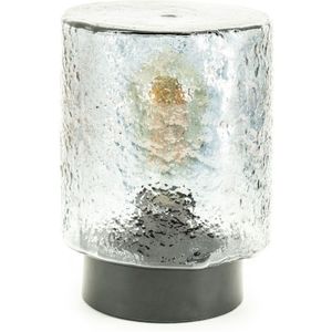 By-Boo Tafellamp Silon Small Glas & Metaal Zwart - Metaal/Glas - 18x18x24cm