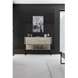 Arabic House Dressoir Luxe Travertinlook/Zwart 120cm - Metaal/Melamine
