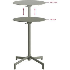 GM Terras/Statafel Versa Verstelbaar Groen - Staal - 60x60x74-102cm