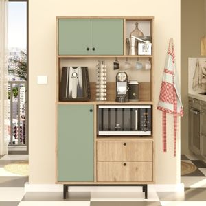 Arabic House Buffetkast Roland Groen/Naturel 88x160cm - Spaanplaat/Melamine
