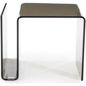 By-Boo Bijzettafel Shadow Glas Bruin - Glas - 48x42x38cm