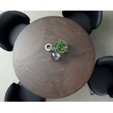 Eettafel Latina Espresso Rond 120cm - Giga Living Donkerbruin - Eikenhout/Metaal